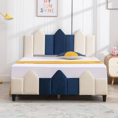 Montessori Upholstered Kids Bed Without Storage In Suede