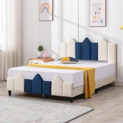 Montessori Upholstered Kids Bed Without Storage In Suede