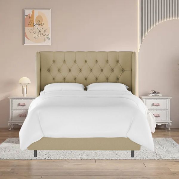 Sansa Upholstered Bed Without Storage In Suede