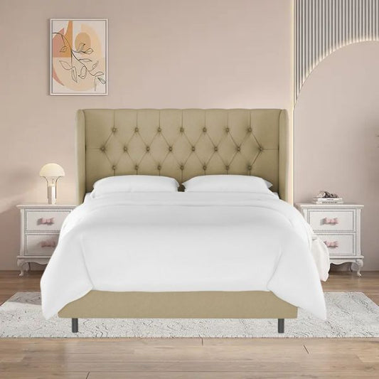 Sansa Upholstered Bed Without Storage In Suede