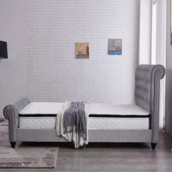 Arya Upholstered Bed Without Storage In Suede