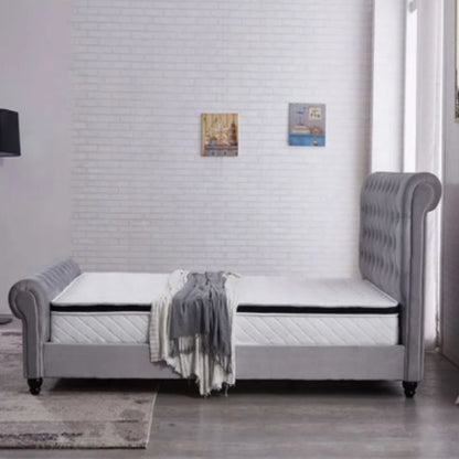 Arya Upholstered Bed Without Storage In Suede