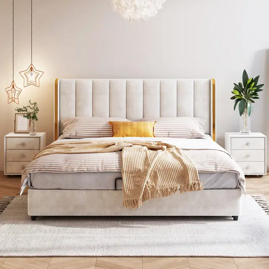 Heirloom Upholstered Bed Without Storage In Suede