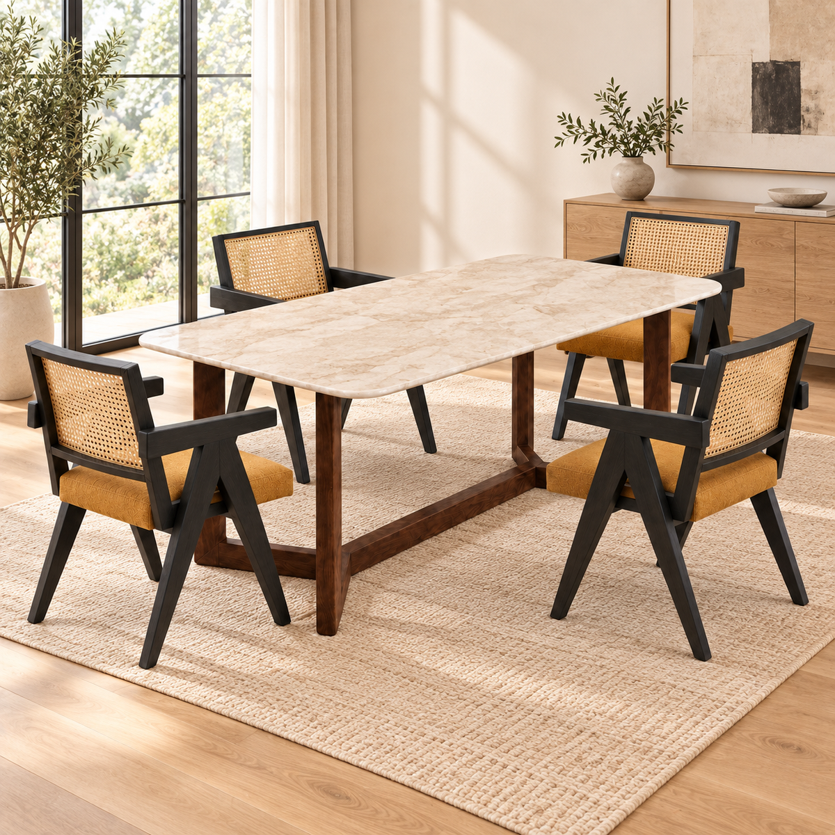 Pranaisha Designs ALDO-4S-BEI-ANA ALDO-4S-BEI-ANA-05-Lifestyle-Oak.png