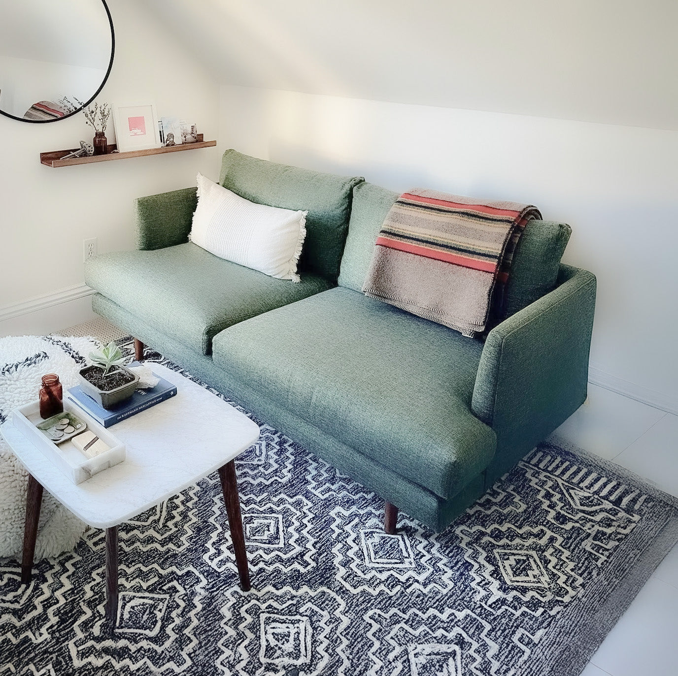 Anne Sofa | 2 Seater | Down-feather Back Cushion (5.6 feet) | Removable Fabric