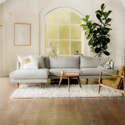 Anne Sofa | L Shaped Sectional | Down-feather Back Cushion (9.3 feet) XL | Removable Fabric