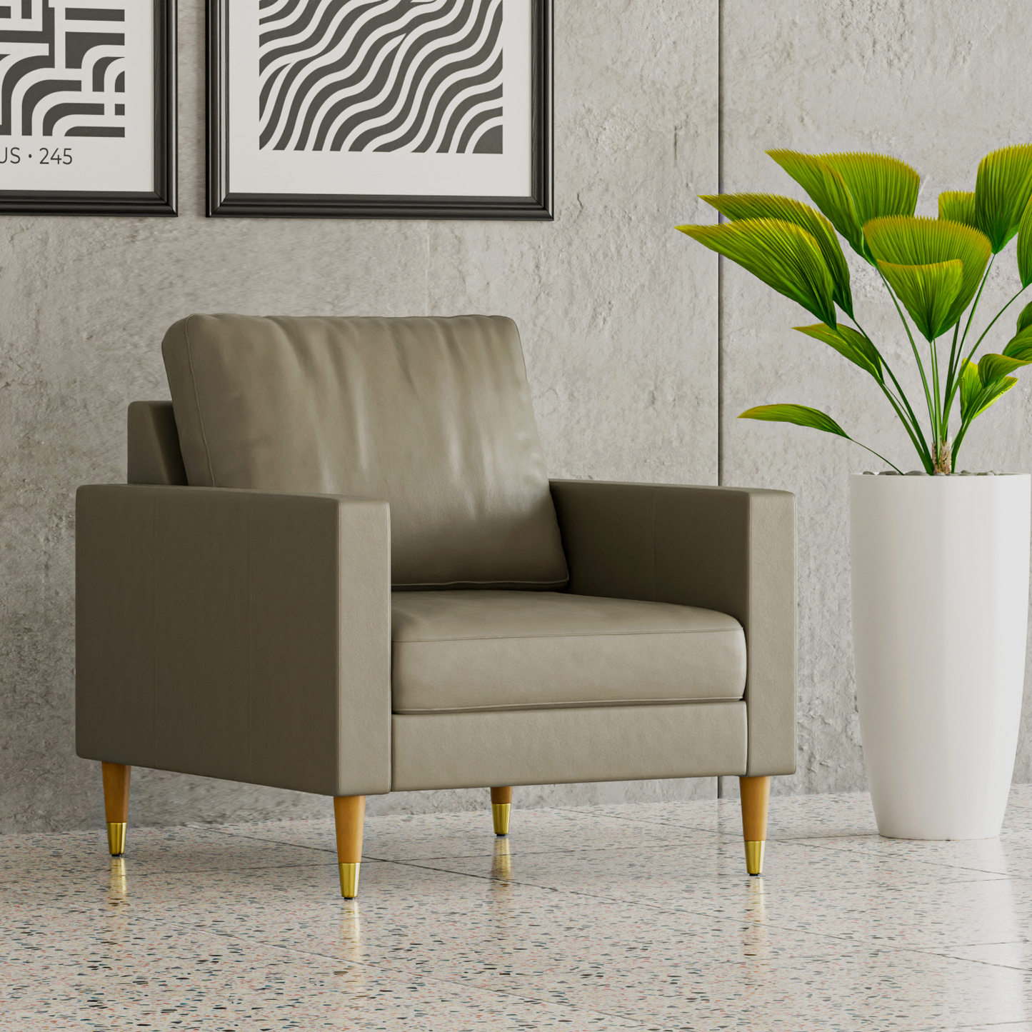 Lore Sofa | 1 Seater Italian Leather Sofa (3 feet)