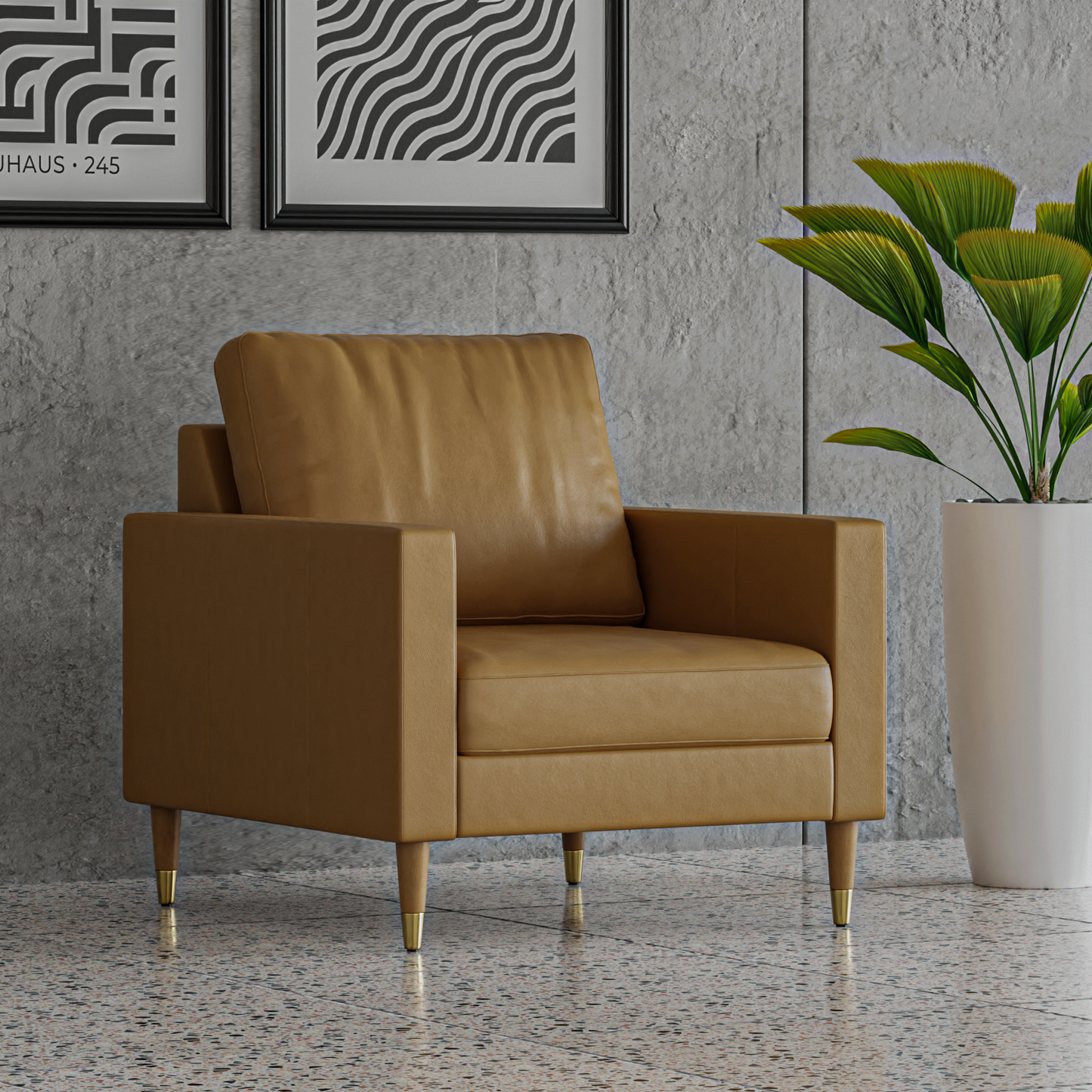 Lore Sofa | 1 Seater Italian Leather Sofa (3 feet)