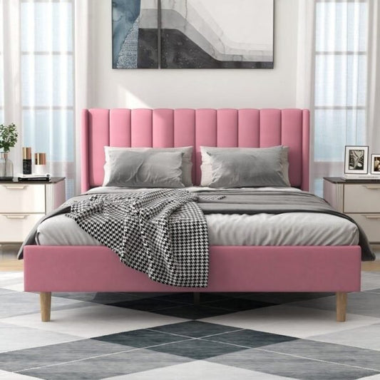 Ayzal Upholstered Bed Without Storage In Suede