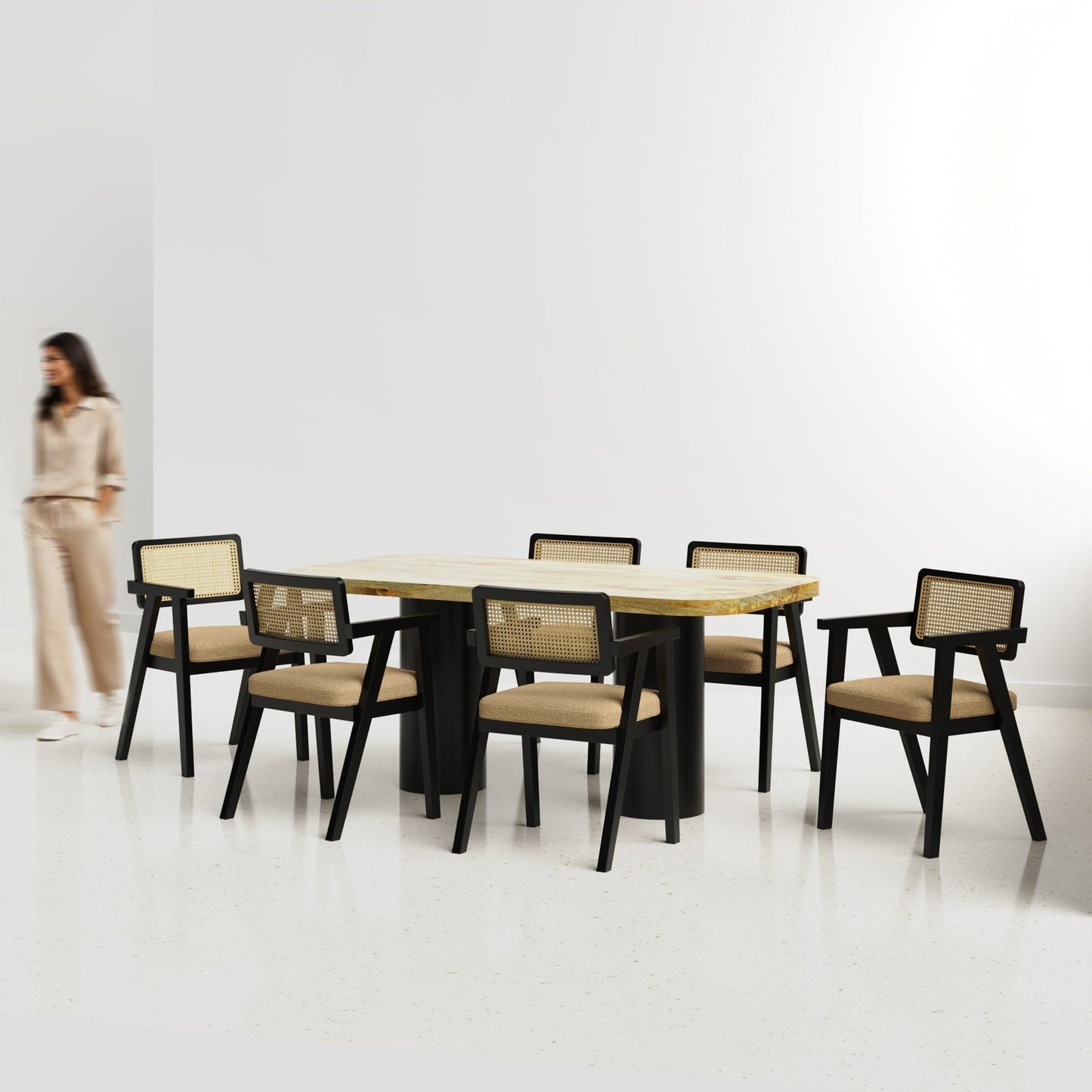 Alba-Bob Dining Table Set - 6 & 8 Seater/ All sizes