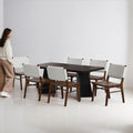 Alejandro-Manor Textured Walnut Dining Table Set - 6 & 8 Seater/ All sizes