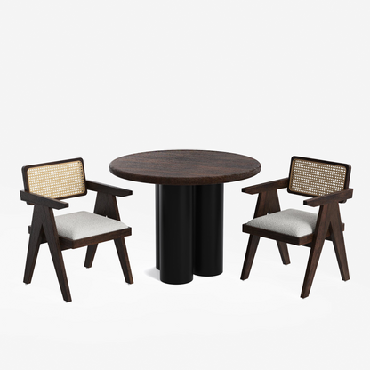 Amor-Pierre Textured Walnut Dining Table Set -  2, 4 & 6 Seater/ All sizes