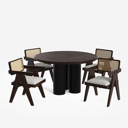 Amor-Pierre Textured Walnut Dining Table Set -  2, 4 & 6 Seater/ All sizes