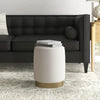 Luxe Lounge Round Ottoman In Suede