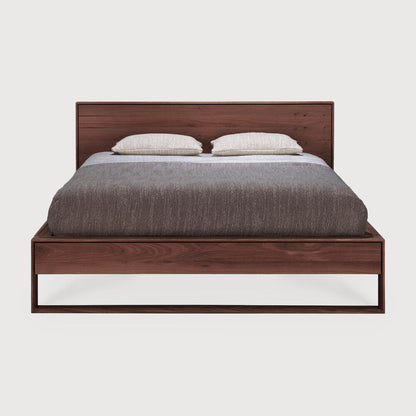 Sael Bed - Solid Walnut/Teak/Oak Wood (Queen)