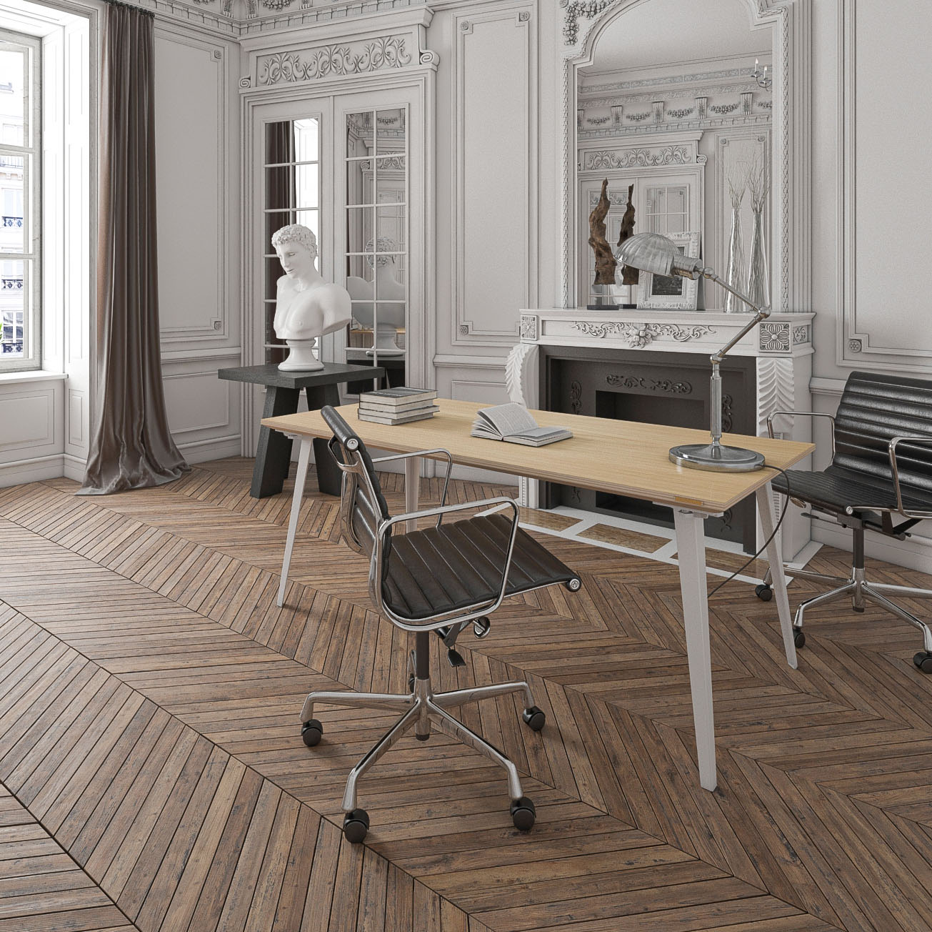 Takeshi Desk Pro (5x2.5 feet) - White Oak on Birch