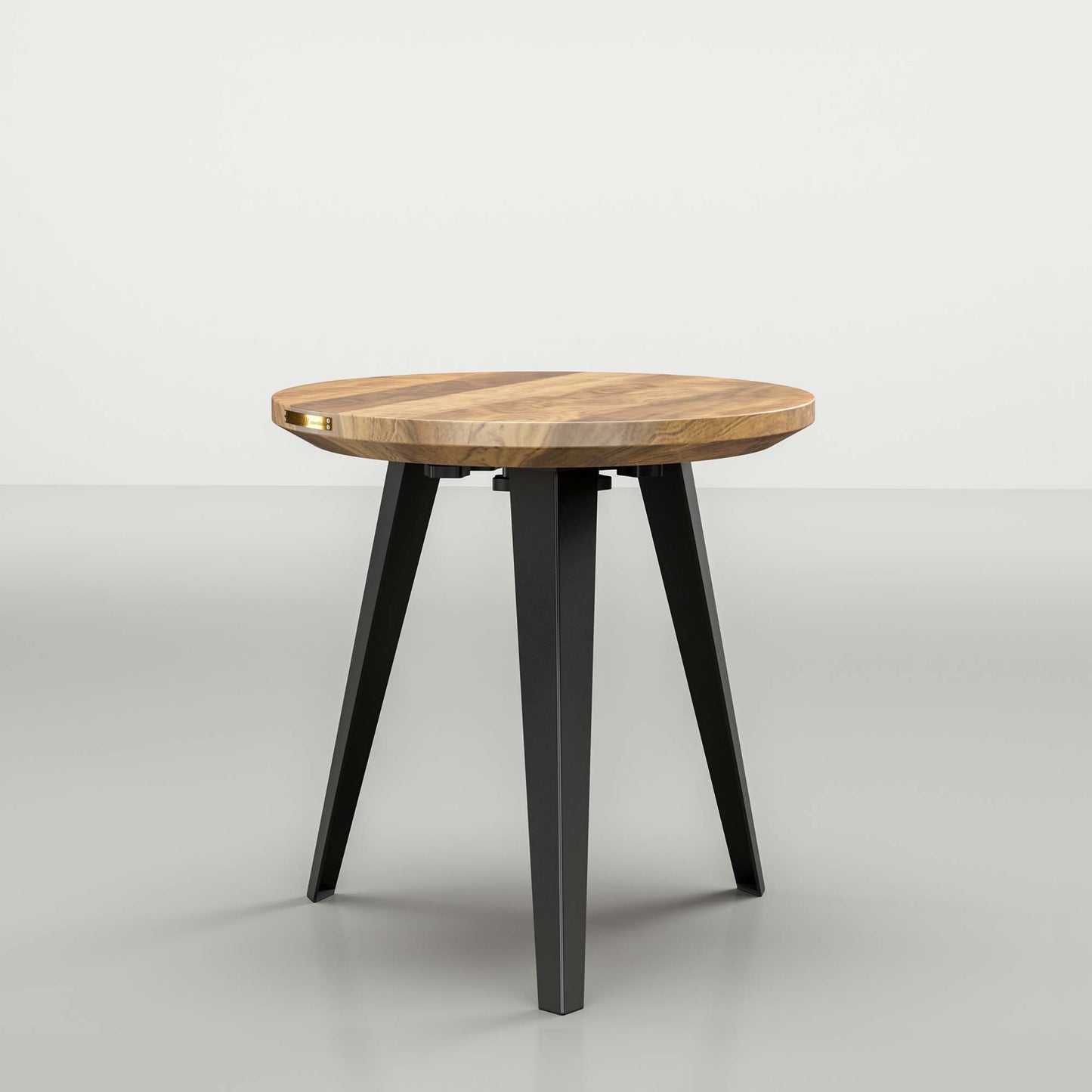 Side Table - Solid teak & Black Legs