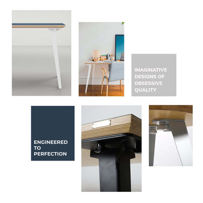 Side Table - Solid teak & Black Legs