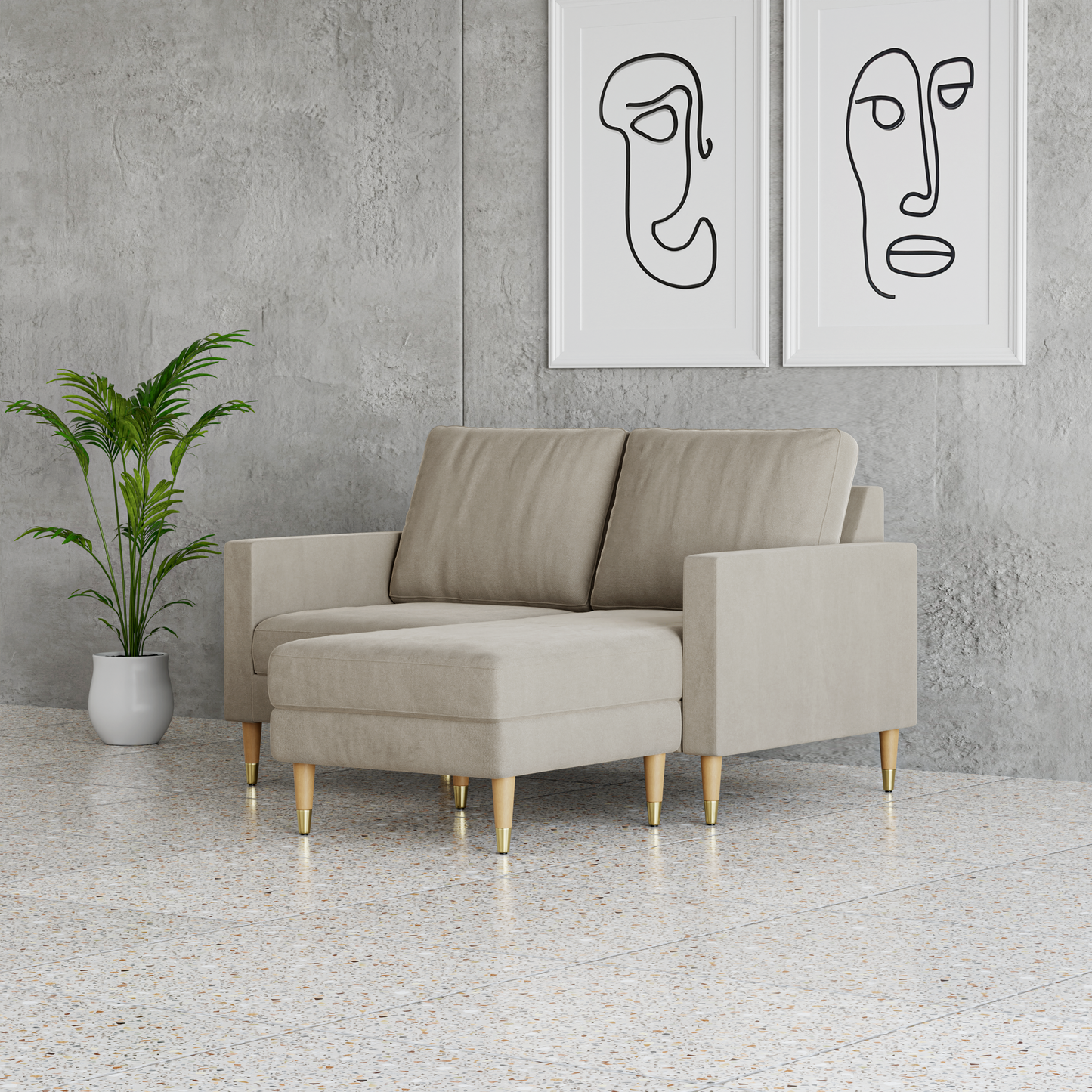 Lore Sofa | Small L-Shaped Sectional with Chaise (5 feet)