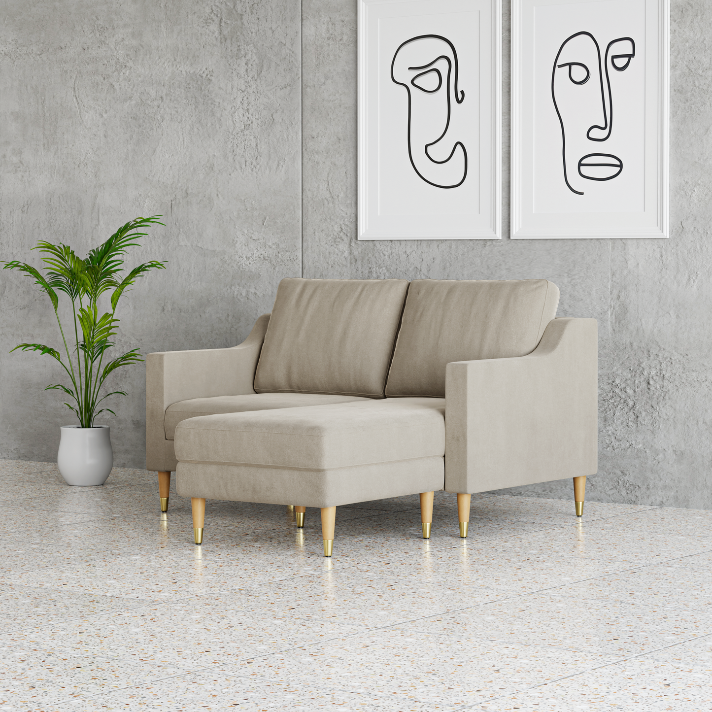 Lore Sofa | Small L-Shaped Sectional with Chaise (5 feet)