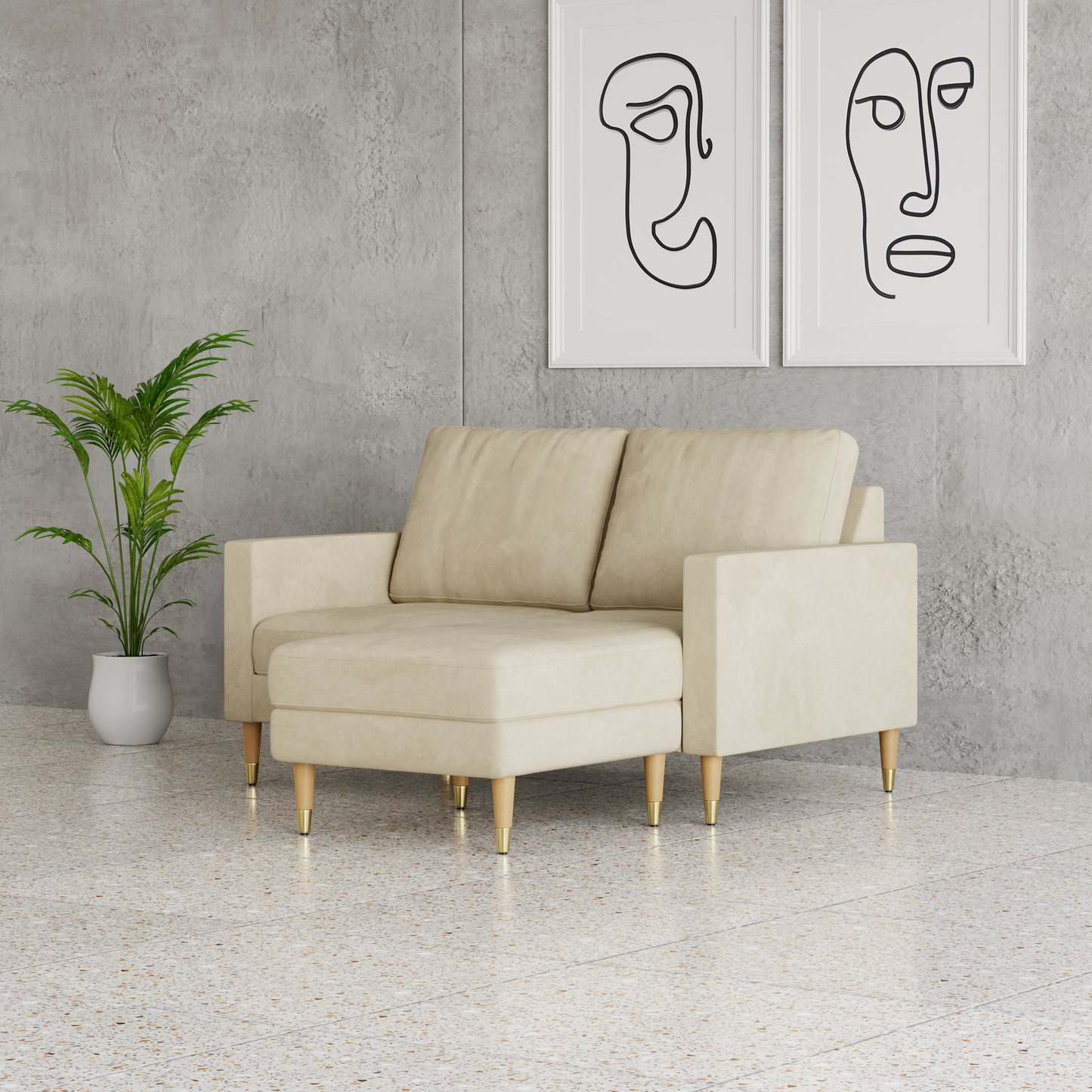 Lore Sofa | Small L-Shaped Sectional with Chaise (5 feet)