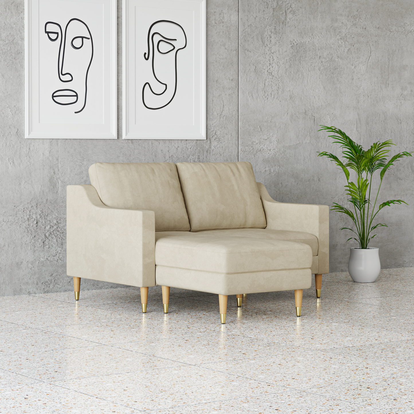 Lore Sofa | Small L-Shaped Sectional with Chaise (5 feet)