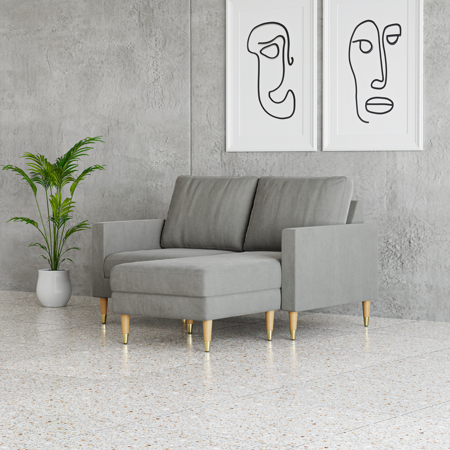 Lore Sofa | Small L-Shaped Sectional with Chaise (5 feet)