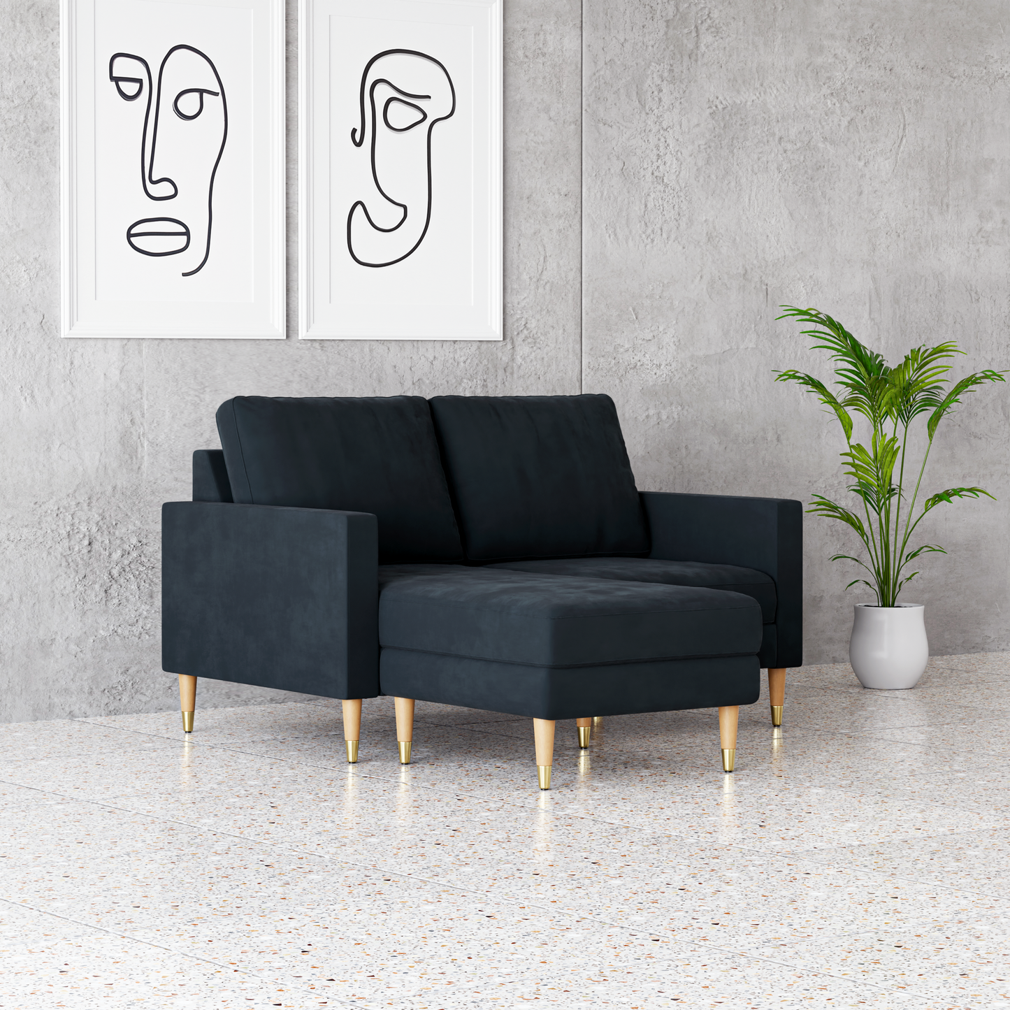 Lore Sofa | Small L-Shaped Sectional with Chaise (5 feet)