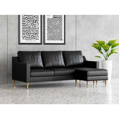 Lore Sofa | L-Shaped Sectional with Chaise | Italian Leather Sofa (7 feet)