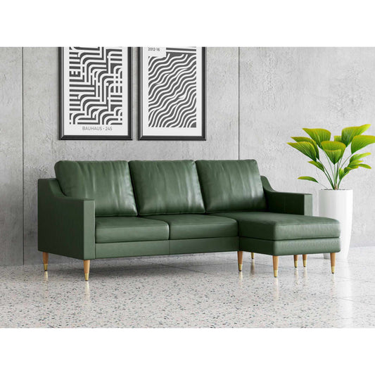 Lore Sofa | L-Shaped Sectional with Chaise | Italian Leather Sofa (7 feet)