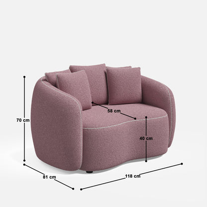 Mateo Curvy Love Seat Sofa - 46"