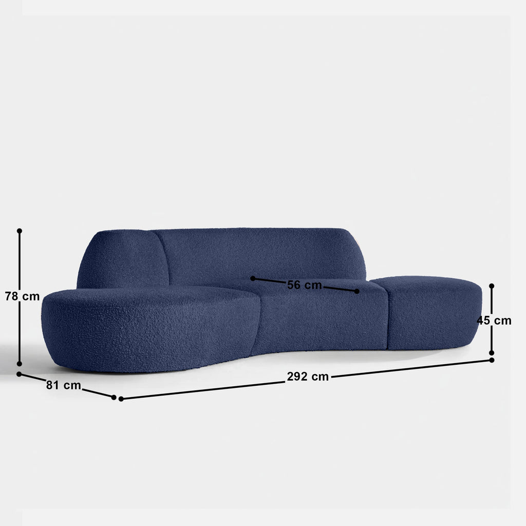 Gustavo Curvy Sectional Sofa - 115"