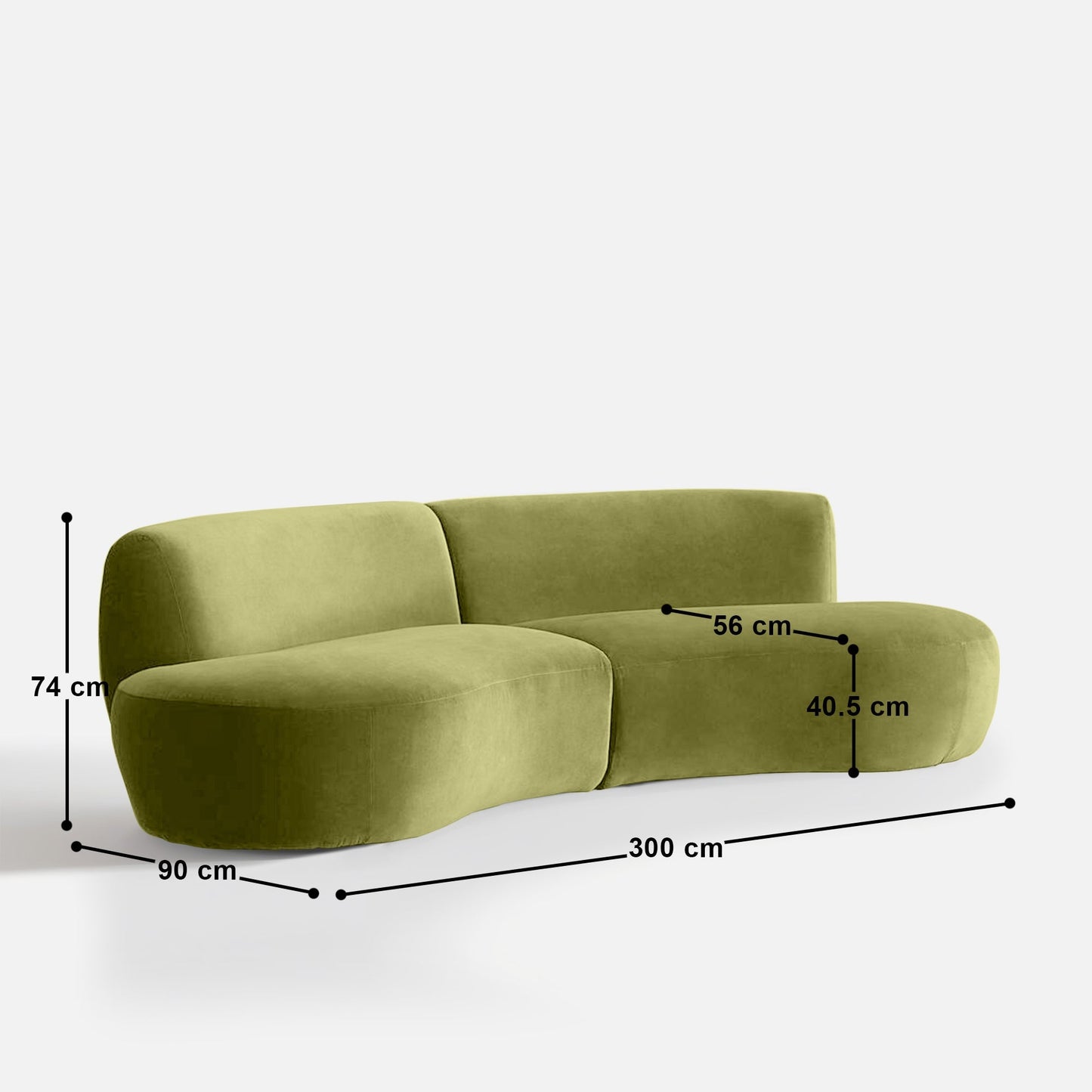 Celeste Sectional 3 Seater Sofa - 118”