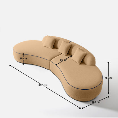 Francisco Curvy Sectional Sofa - 119"