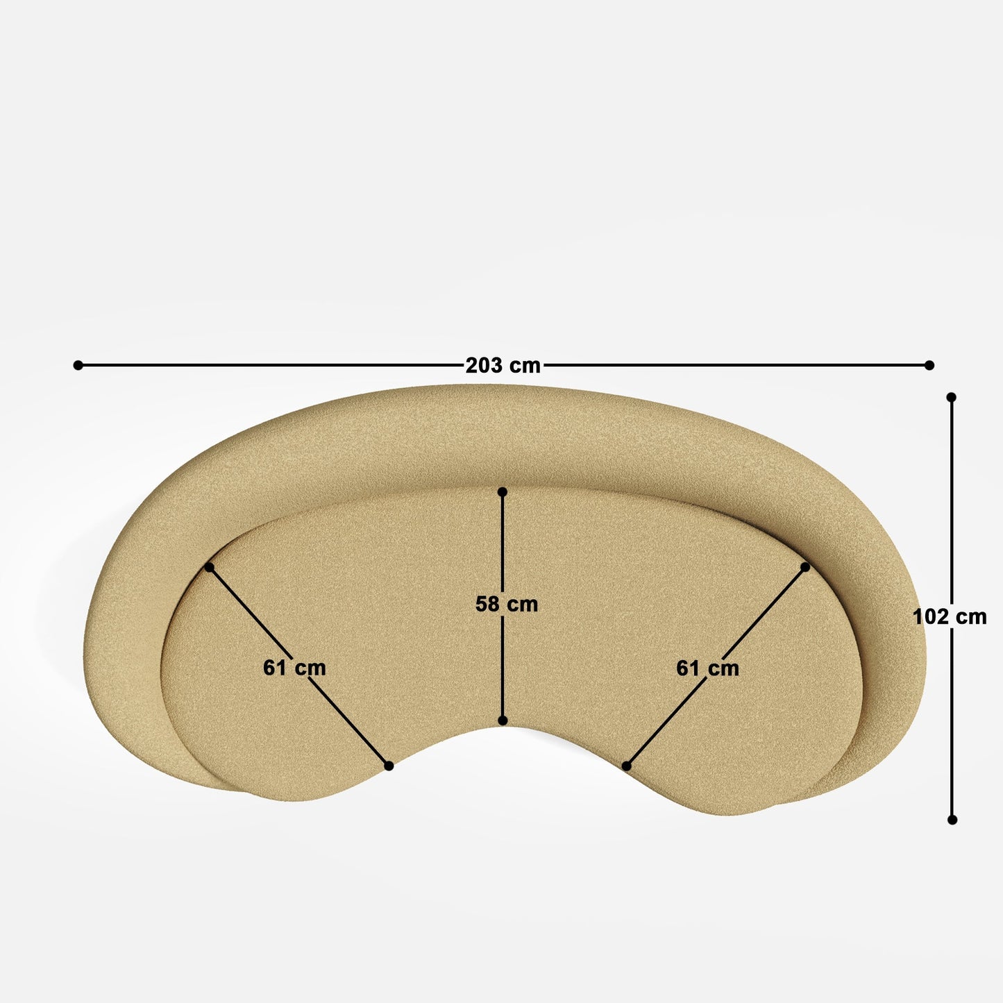 Cortez Curvy 2 Seater Sofa - 80"