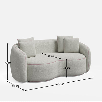 Mateo Curvy 2 Seater Sofa - 66"