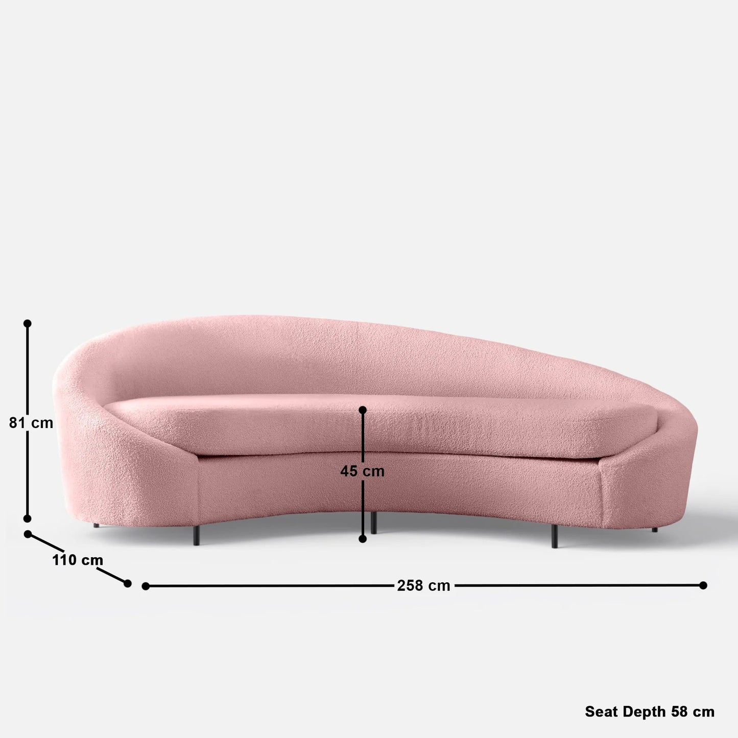 Cortez Curvy Large 3 Seater Sofa - 102"