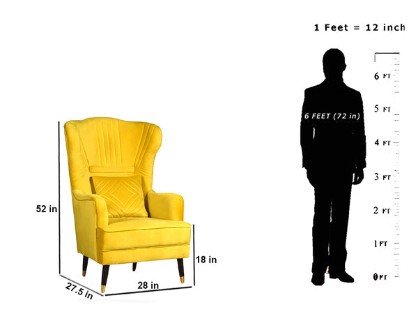 Lush Lavender Back Wing Chair Premium Suede