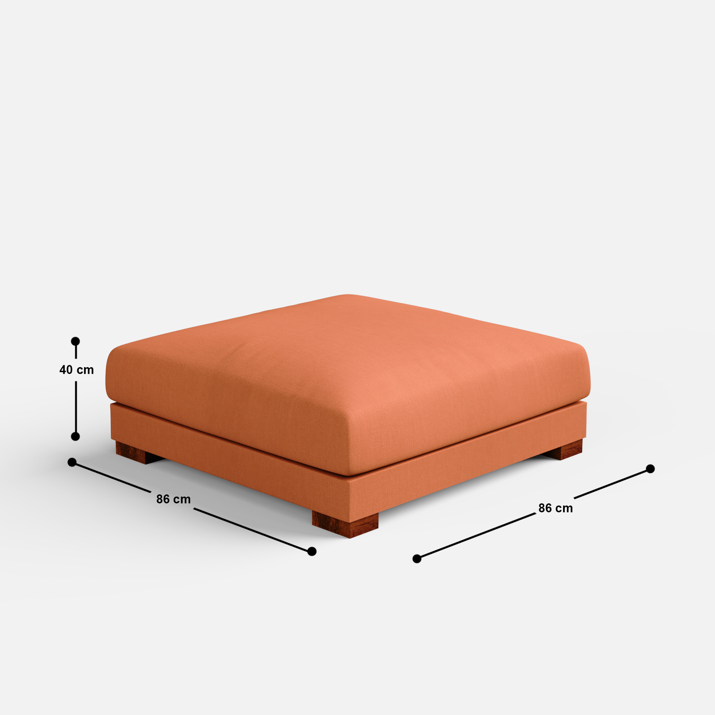 Derek modular right arm 4 seater sofa with ottoman - 133.5" | 62" Left chaise