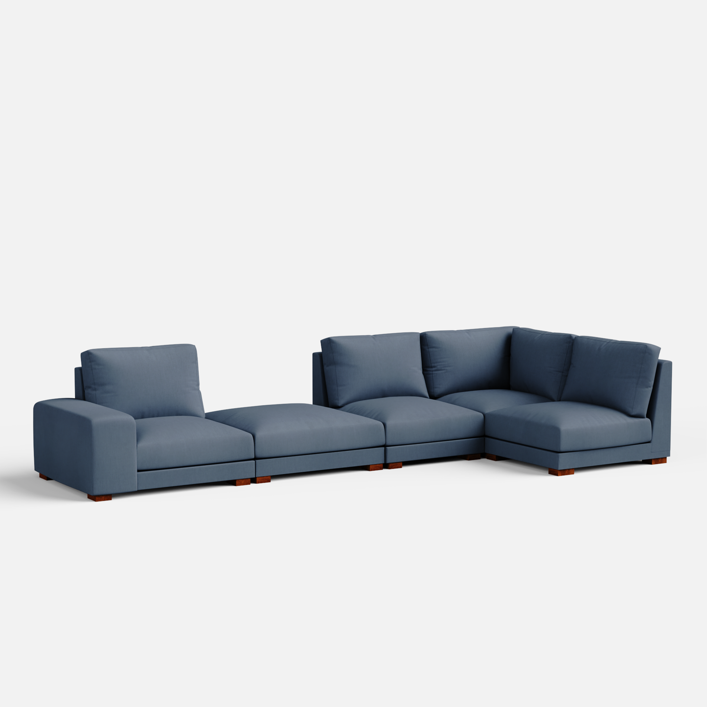 Derek modular right arm 4 seater sofa with ottoman - 133.5" | 62" Left chaise