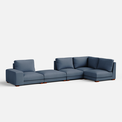 Derek modular right arm 4 seater sofa with ottoman - 133.5" | 62" Left chaise
