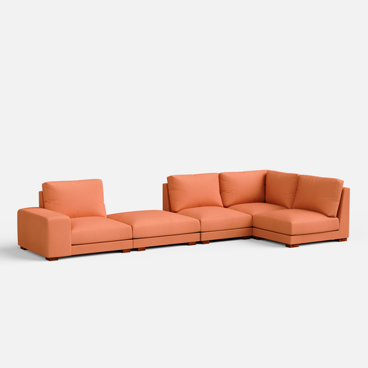 Derek modular right arm 4 seater sofa with ottoman - 133.5" | 62" Left chaise