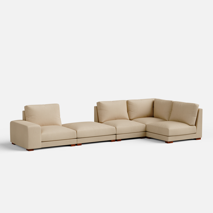 Derek modular right arm 4 seater sofa with ottoman - 133.5" | 62" Left chaise