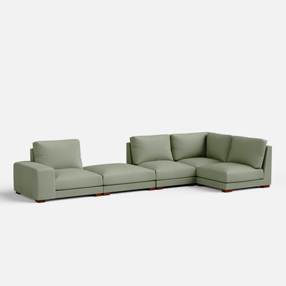 Derek modular right arm 4 seater sofa with ottoman - 133.5" | 62" Left chaise