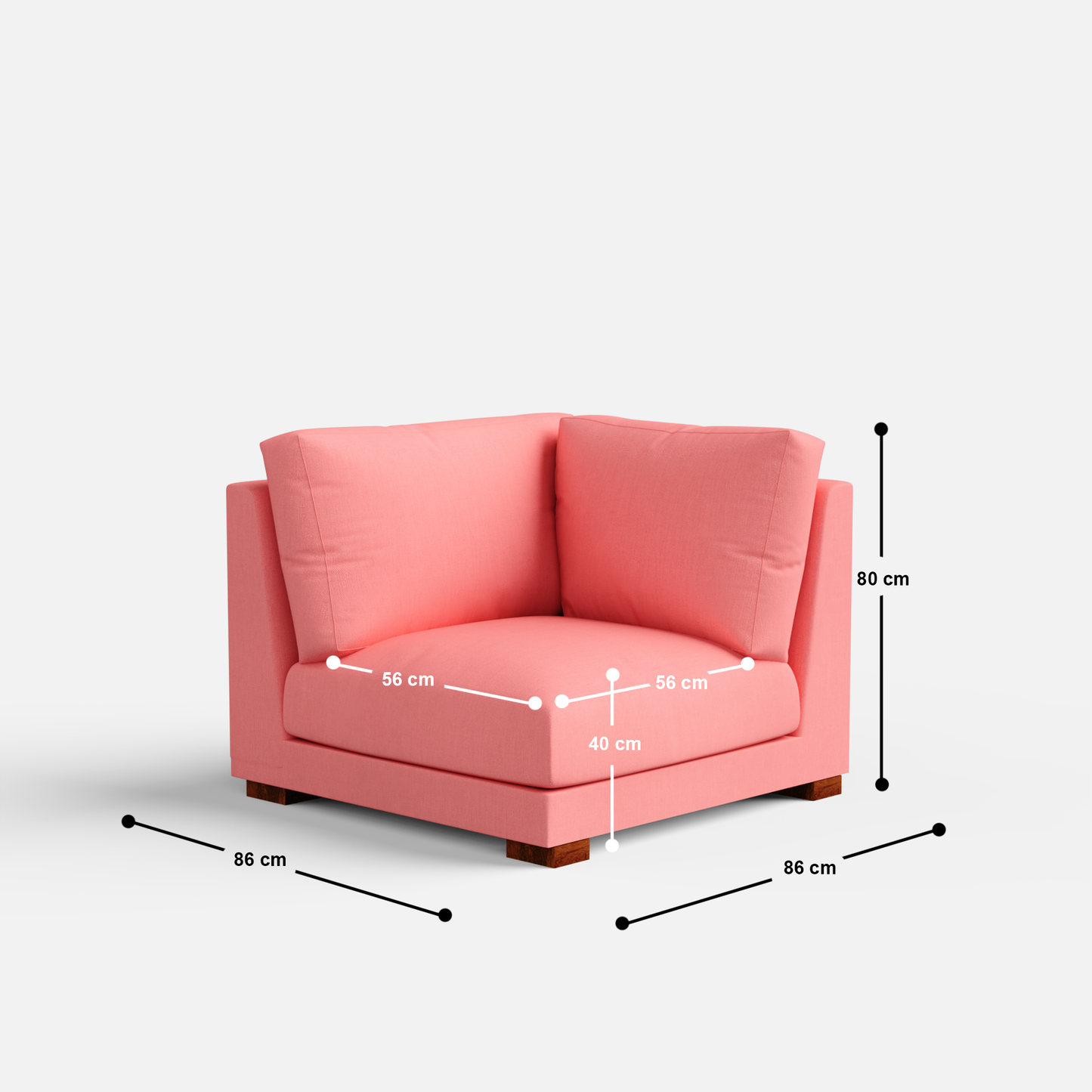 Derek Modular U- Shaped sofa - 62" Left Chaise | 123" Middle | 62" Right Chaise