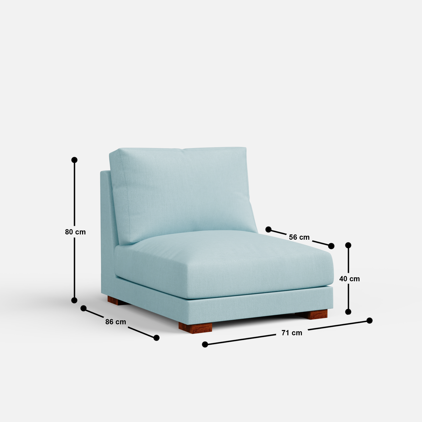 Derek Modular U- Shaped sofa with ottoman - 62" Left Chaise with 34" Ottoman | 123" Middle | 62" Right Chaise with 34" Ottoman