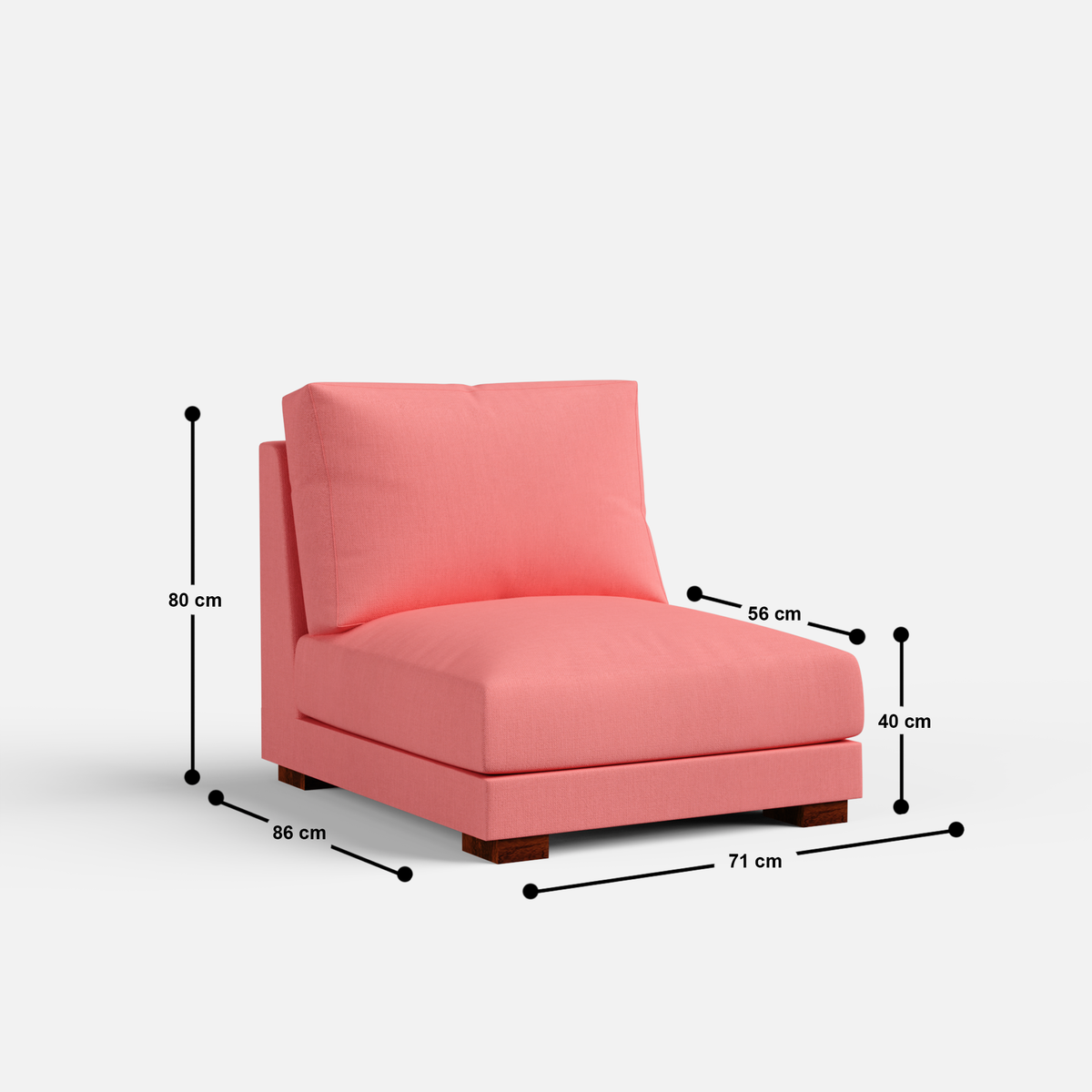 Derek Modular U- Shaped sofa - 62" Left Chaise | 123" Middle | 62" Right Chaise