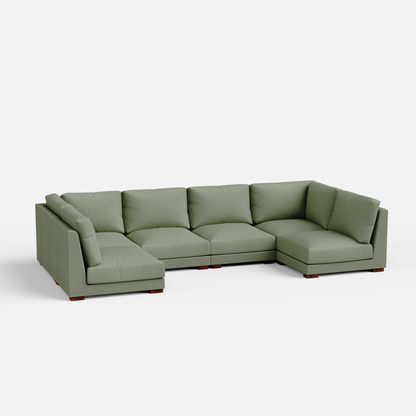 Derek Modular U- Shaped sofa - 62" Left Chaise | 123" Middle | 62" Right Chaise