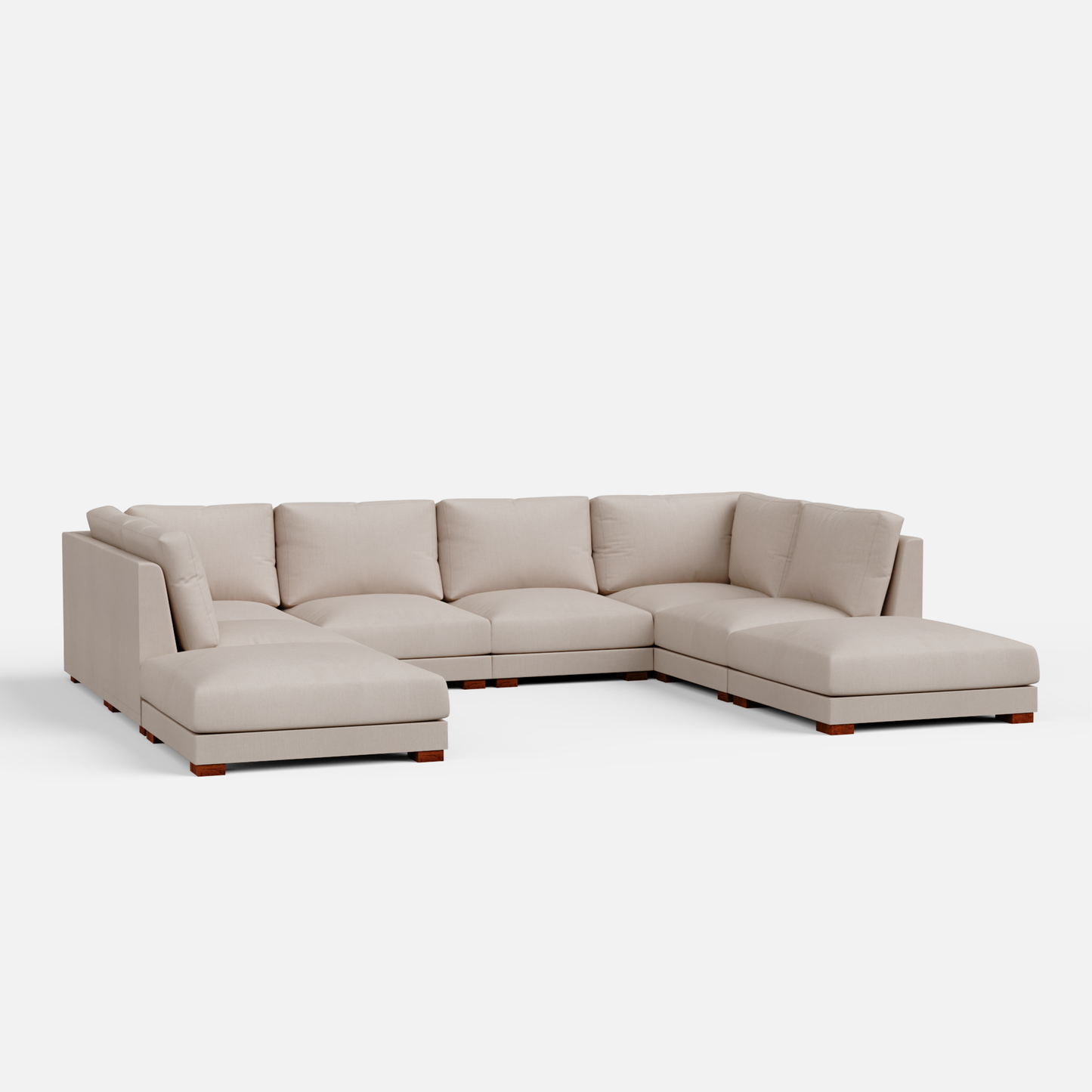 Derek Modular U- Shaped sofa with ottoman - 62" Left Chaise with 34" Ottoman | 123" Middle | 62" Right Chaise with 34" Ottoman