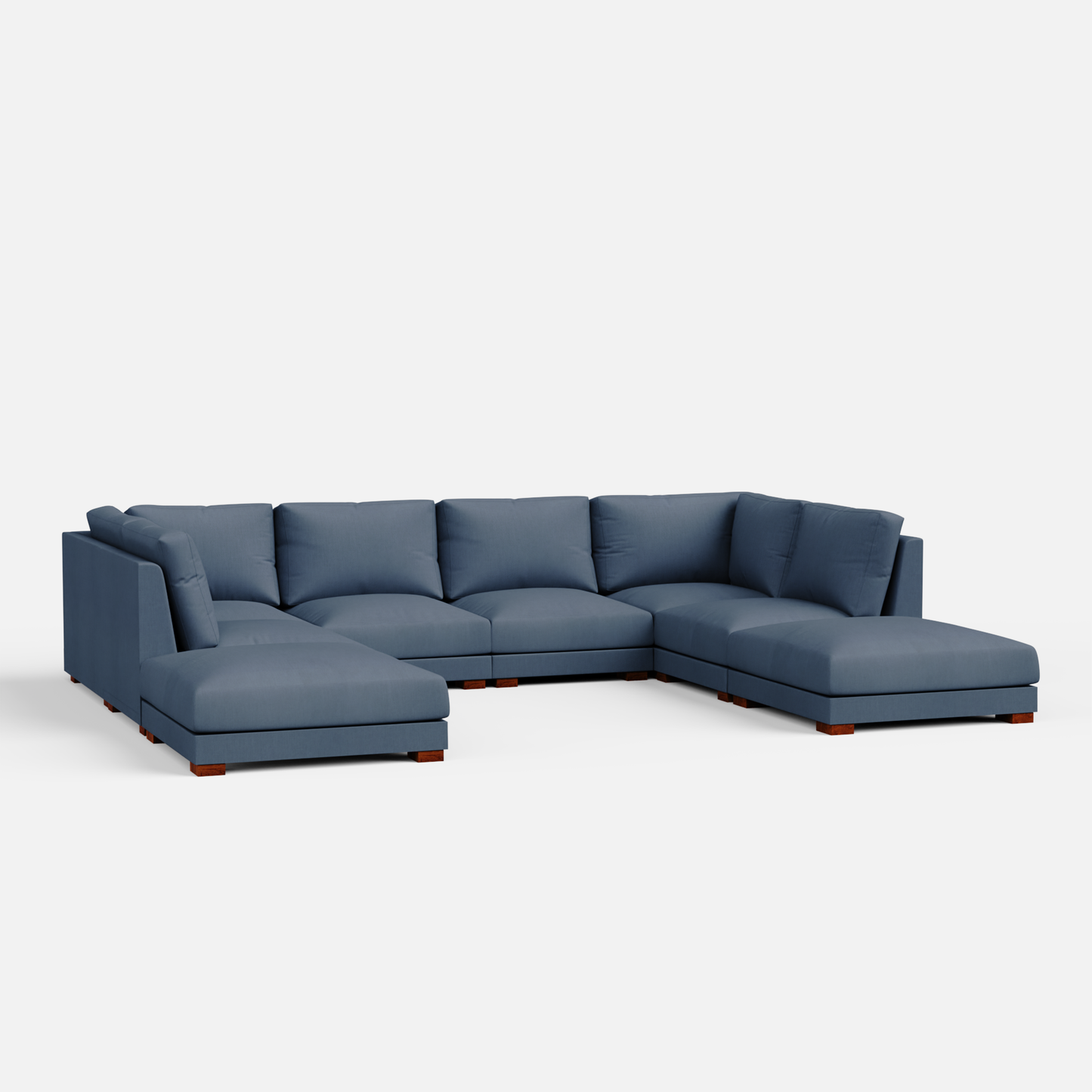 Derek Modular U- Shaped sofa with ottoman - 62" Left Chaise with 34" Ottoman | 123" Middle | 62" Right Chaise with 34" Ottoman